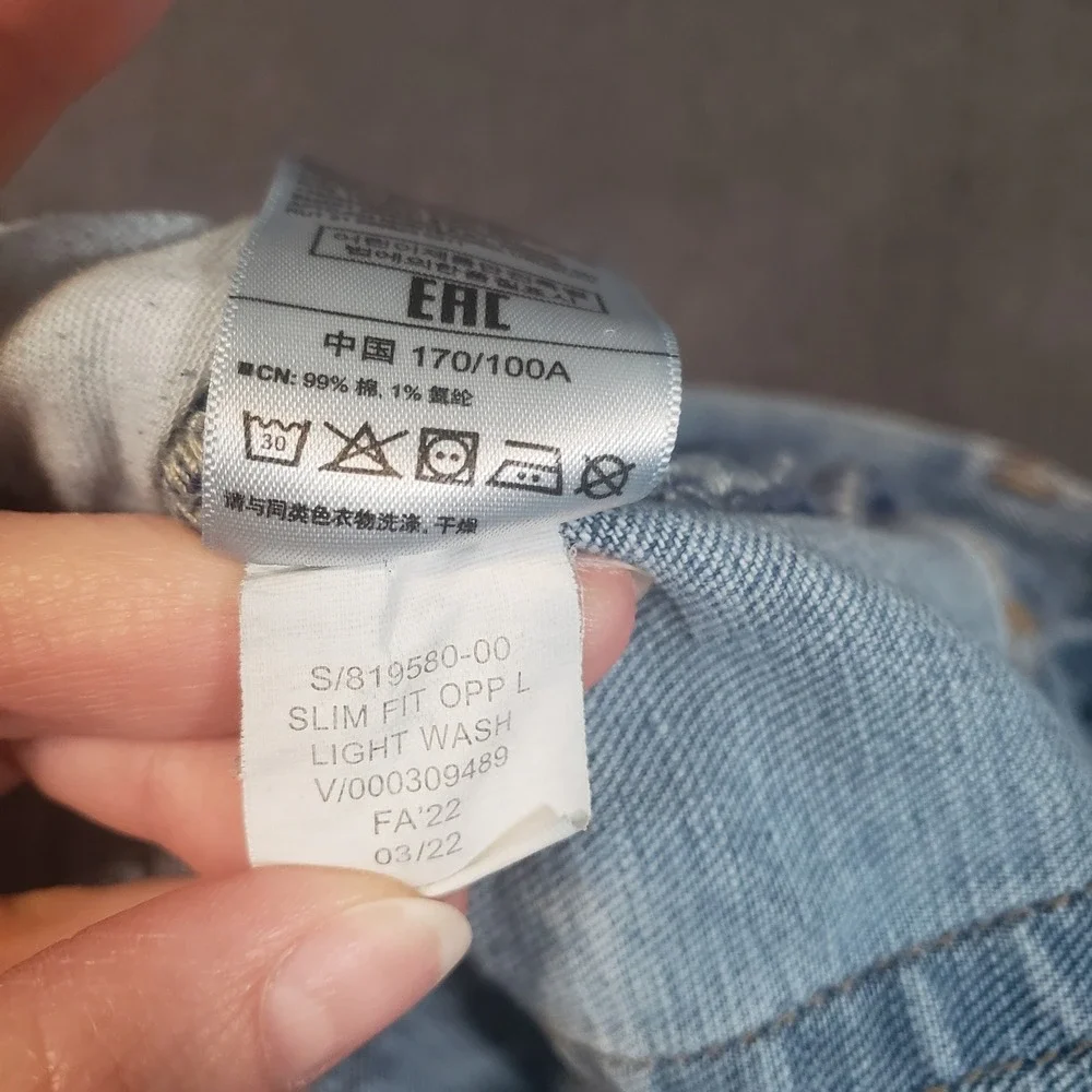 Gap Slim Fit Jeans Mens 40x30 Light Wash Stretch Denim Pants
